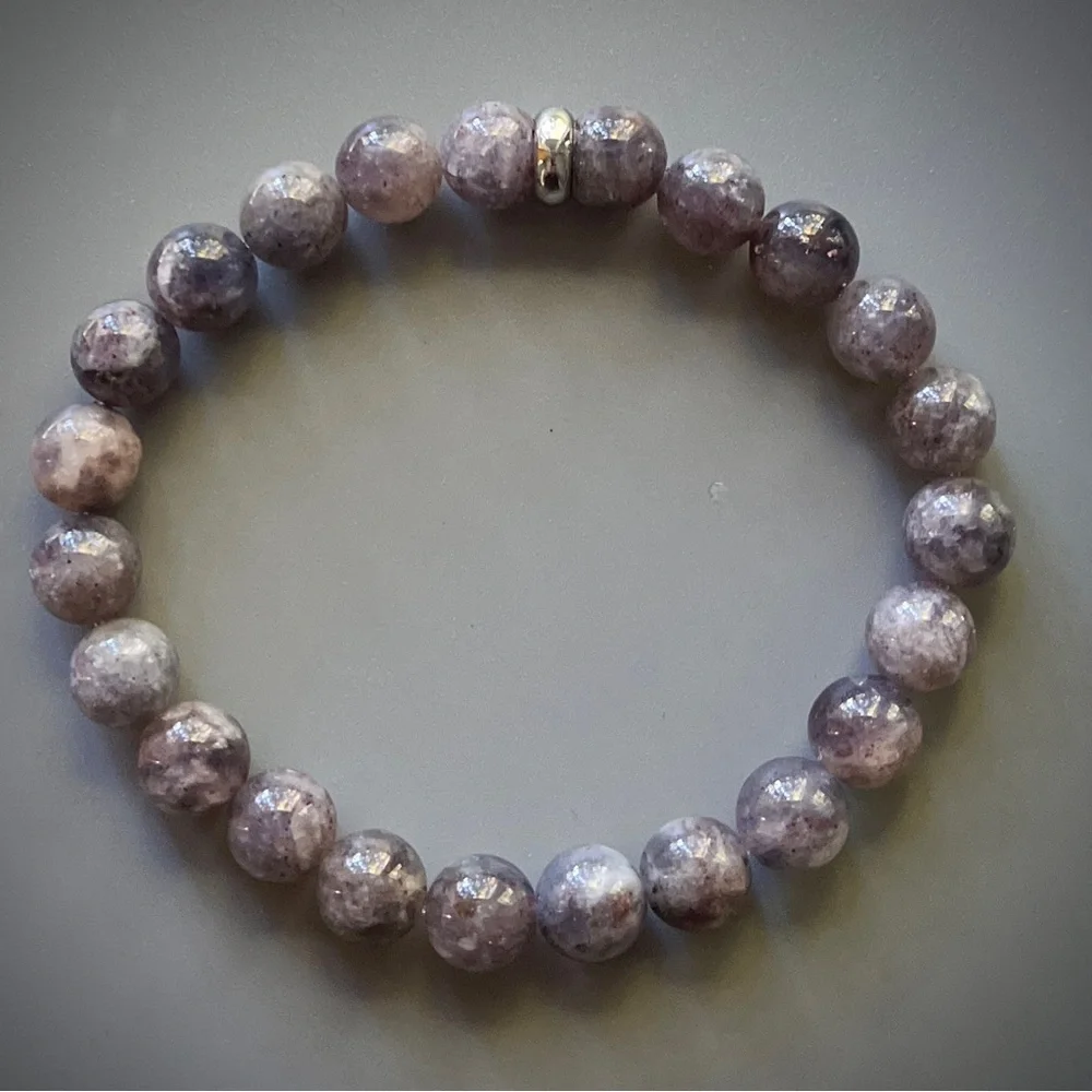 Blue Iolite Handcrafted Bead Bracelet - Picture 6 of 6